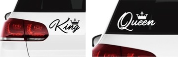 Naklejka na auto tira szybę QUEEN KING Korona Królowa Król *WZORY *KOLORY