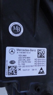 Mercedes cla 118 w118 фара правий фара праві multibeam led в Україні, фото thumb