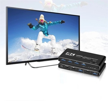 KVM-ПЕРЕКЛЮЧАТЕЛЬ HDMI 2.0 4xUSB 3.0 ПЕРЕКЛЮЧАТЕЛЬ 4K/60 Гц 2 КОМПЬЮТЕРА - 1 МОНИТОР