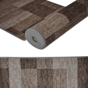 CHODNIK DO PRZEDPOKOJU NA METRY PODGUMOWANY DYWANOWY ICONA 39 BRĄZ BEŻ 80CM