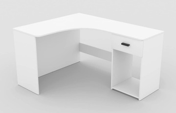 Белый угловой стол CORNER с белым ящиком