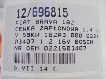 фото thumb №7, Fiat brava катушка зажигания 0221503407 1,2 16v
