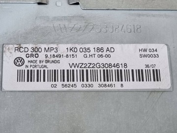 фото thumb №8, Радіо автомобільні volkswagen passat b6 2008 1k0035186ad