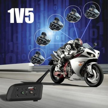 EJEAS V6 PRO Bluetooth-гарнитура для внутренней связи мотоцикла, 6 гонщиков