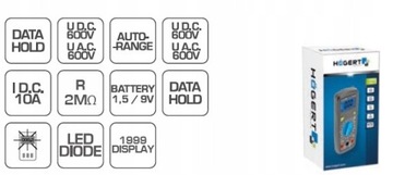 HOGERT HT1E602 ЦИФРОВОЙ МУЛЬТИМЕТР С ЖК-дисплеем