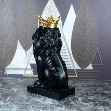 Современная статуя головы льва, фигурка животного из смолы
