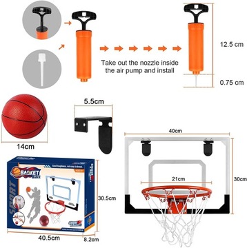 Мини-баскетбольный наборBOARD 3 x MINI BALL PUMP 30x40см STAY GENT