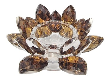 Lanitzer Lantern Candlestick Glamour Lotos Golden Crystal