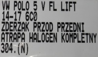 фото thumb №16, 304.zderzak перед передний vw polo v 5 lift 6c0 14-17 решётка радиатора kompletny