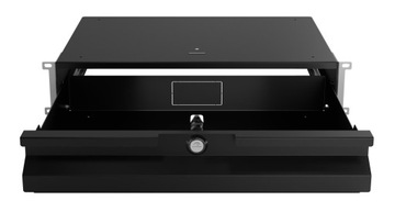 Ящик с замком для шкафа RACK 19 дюймов 2U 270 мм Для документации по оборудованию Черный