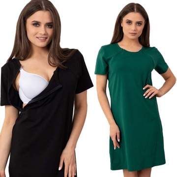 ZESTAW 2X KOSZULA NOCNA CIĄŻOWA DO KARMIENIA R.3XL