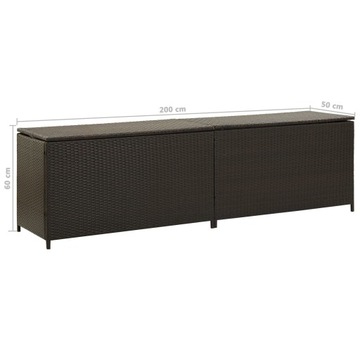 vidaXL Garden Box Поли Ротанг 200 x 50 x 60 см Коричневый
