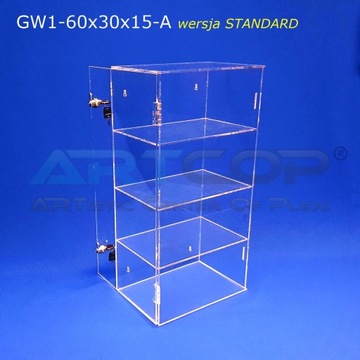 Шкаф Plexiglas, книжный шкаф, висящий витрин 60x30x15 см.