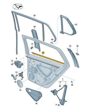 фото thumb №1, Прокладка накладка дверь левый зад vw golf vii 5g6839477f 5ap