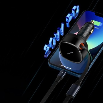 АВТОМОБИЛЬНОЕ ЗАРЯДНОЕ УСТРОЙСТВО USB C ДЛЯ APPLE LIGHTNING BASEUS