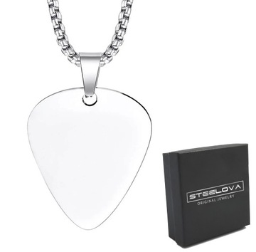 Подвеска-жетон Feather Pick для гитариста, сталь 316L