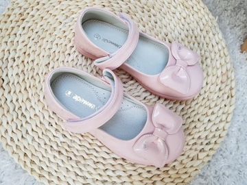 Розовые лакированные балерины Eco -leather