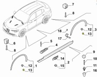 фото thumb №3, Штифти накладки підкрилок alfa romeo stelvio