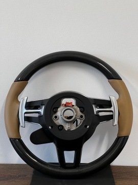 фото thumb №13, Шкіряний кермо карбон пелюстки porsche 911 991 рестайлінг