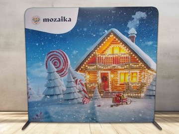 Текстильная рекламная стена 250х230см Print Design, односторонняя