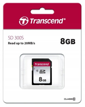Карта TRANSCEND 300S 8 ГБ SD SDHC 20 МБ/с, класс 10