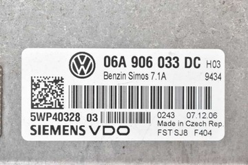 фото thumb №7, Блок управления компьютер двигателя 06a906033dc 5wp40328 golf 5 v plus 1.6 8v 102 km