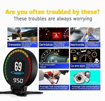 2,8-дюймовый проекционный дисплей P15 HUD OBD2 Спидометр
