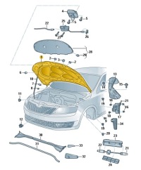 фото thumb №2, Капот перед skoda rapid оригинальный номер 5ja823031e