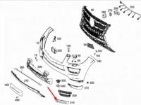 Mercedes-benz m-class w166 передня частина бампер left хром trim a1668851774 Ціна, фото thumb