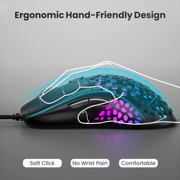 Blade Hawks Сверхлегкая проводная игровая мышь DPI до 6400 RGB