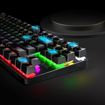 Компактная игровая клавиатура с 87 клавишами.