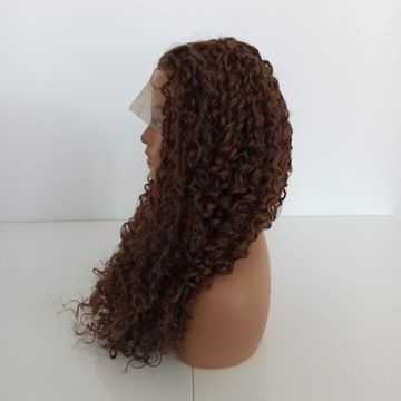 Парик LACE FRONT Коричневый афро вьющийся + БЕСПЛАТНАЯ шапочка