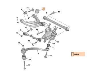 ODBÓJ BAŁWANEK AMORTYZATORA TYŁ PEUGEOT 508 ORYGINAŁ 9670659280 OE 5166C6