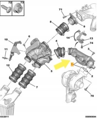 фото thumb №2, Резонатор wąż труба turbo citroen c2 c3 peugeot 1007 207 1.6 hdi 0383.51