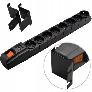 Удлинитель ACAR S8FA RACK, 8 розеток, фильтр 3 м