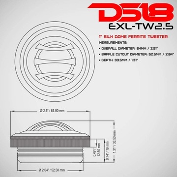DS18 EXL-TW2.5 Шелковые твитеры 100 Вт