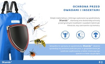 SPODNIOBUTY Wodery damskie zielone 3Kamido, spodnie z kaloszami r. 36