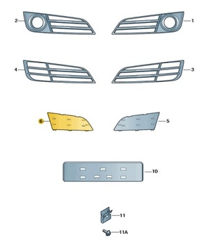 фото thumb №1, Заглушка ґрати решітка бампера перед права audi a8 d4 дорестайлінг aso