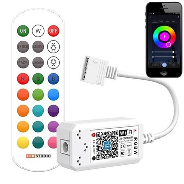 СВЕТОДИОДНЫЙ КОНТРОЛЛЕР RGB/RGBW 12 В/24 В WiFi МУЗЫКА СО ЗВУКОМ Android iOS + ПУЛЬТ ДИСТАНЦИОННОГО УПРАВЛЕНИЯ