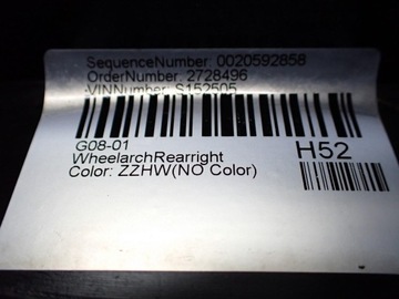 фото thumb №7, Планка бокова накладка крила 2728496 0020592858 bmw x3 g08 ix3 21r
