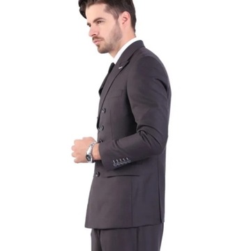 Men Slim Fit Fashion Business Casual Double Breas