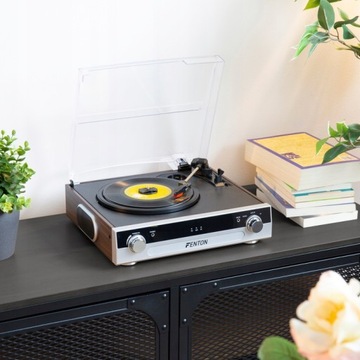 Проигрыватель с динамиками BT, преобразование USB + VINYL