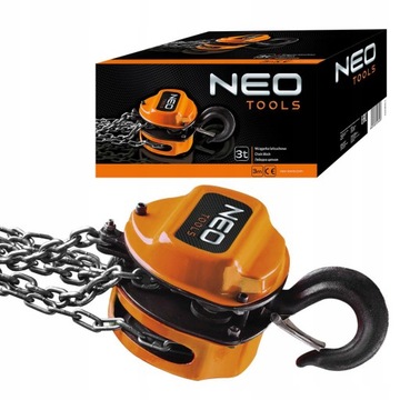 NEO Tools ЛЕБЕДКА ЦЕПНАЯ ЛЕБЕДКА 3т СТАЛЬНАЯ ЦЕПЬ 3м 11-762