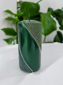 ŚWIECA ozdobna BOLERO NEW zielony 14cm ARTMAN walec