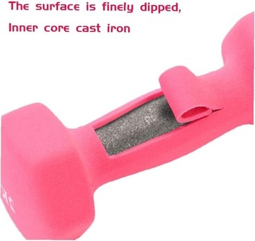 Гири неопреновые Intey Dumbbell, 2 шт по 1 кг, розовые