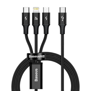 КАБЕЛЬ 1,5 м BASEUS USB-C 3 в 1 MICRO USB-C LIGHTNING