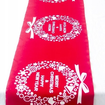 Новогодняя дорожка для стола Christmas 28х270 см с узором из органзы ПЛАТЬЕ