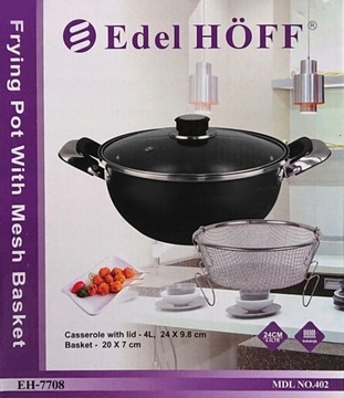 КОРЗИНКА С КОРЗИНОЙ ДЛЯ ЖАРКИ КАРТОФЛИ ФРИ 4,0л 24см