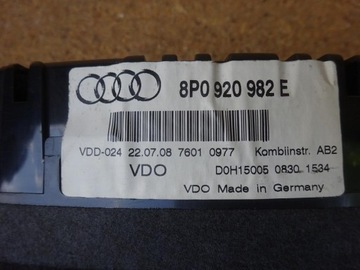 фото thumb №8, Audi a3 8p 2.0 tfsi рестайлінг 08-12 спідометр  прилади 8p0920982e