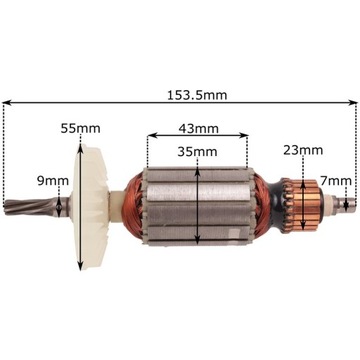 Ротор ДЛЯ BOSCH GBH 2-24 6 DFR DSR NKE щеточное колесо
